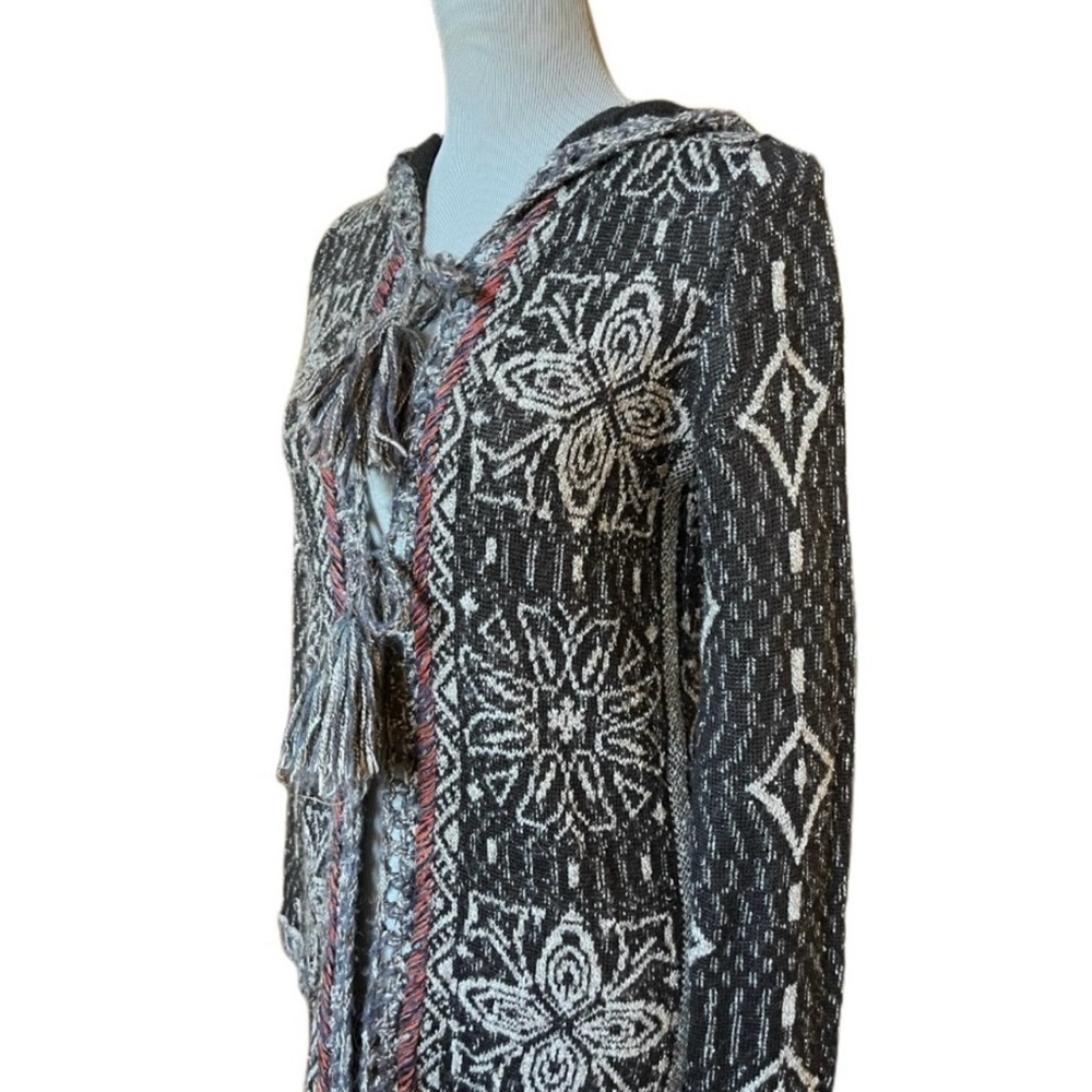 Free People Kai Tassel Pom Boho Hooded Cardigan - Picture 2 of 10